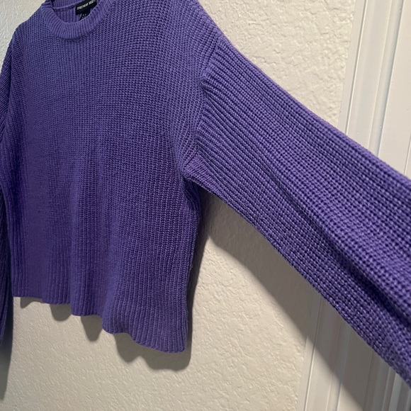 Women’s Short Sweater, Streetwear Society, Purple, Round Neck, Size XL - Picture 11 of 15